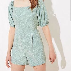 LOFT Beach Dotted Smocked Back Romper—New no tags